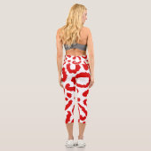 Red Leopard Pattern Capri Leggings (Rückseite)