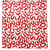 Red Leopard Pattern Duschvorhang (Vorderseite)