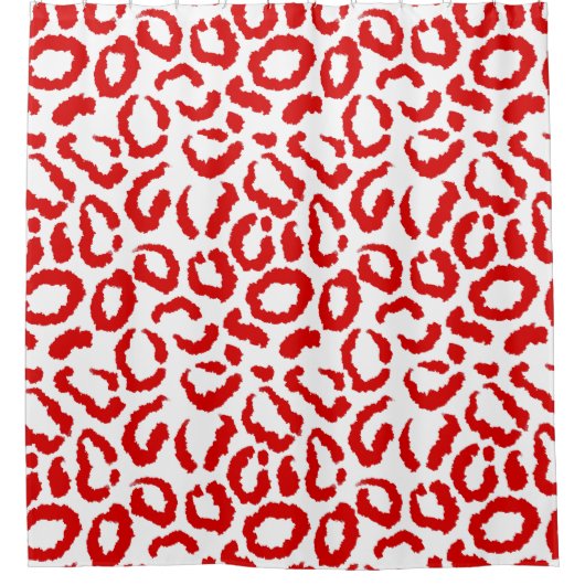 Red Leopard Pattern Duschvorhang (Vorderseite)
