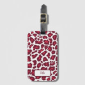 Red Leopard Pattern Gepäckanhänger (Vorderseite Vertikal)