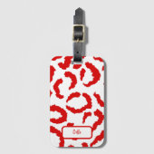 Red Leopard Pattern Gepäckanhänger (Vorderseite Vertikal)