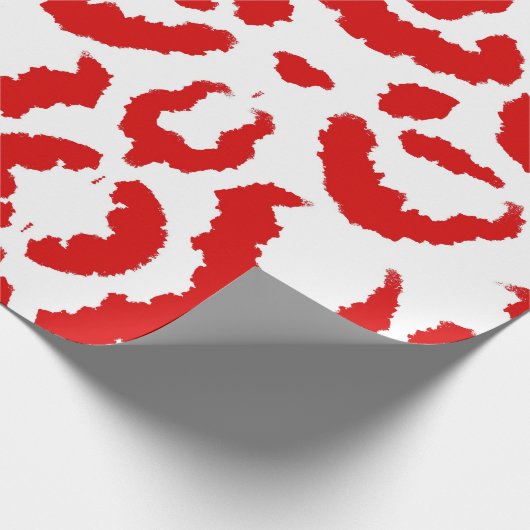 Red Leopard Pattern Geschenkpapier (Ecke)