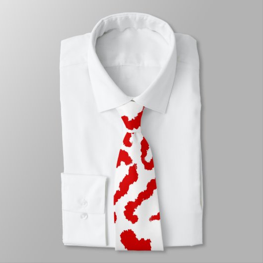 Red Leopard Pattern Krawatte (Gebunden)