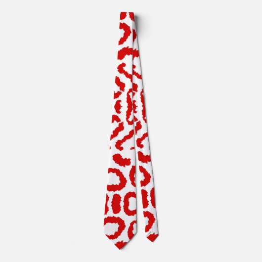 Red Leopard Pattern Krawatte (Vorderseite)