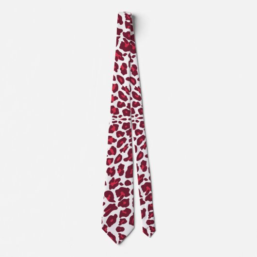 Red Leopard Pattern Krawatte (Vorderseite)