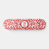Red Leopard Pattern Skateboard (Horizontal)