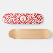 Red Leopard Pattern Skateboard (Horizontal)