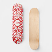 Red Leopard Pattern Skateboard (Vorderseite)