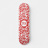 Red Leopard Pattern Skateboard (Vorne)
