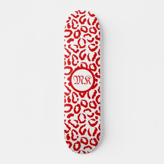 Red Leopard Pattern Skateboard (Vorne)