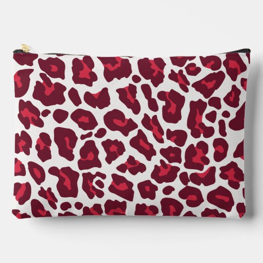 Red Leopard Pattern Zubehörtasche (Vorderseite)