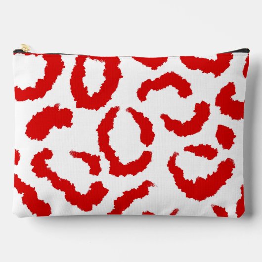 Red Leopard Pattern Zubehörtasche (Vorderseite)