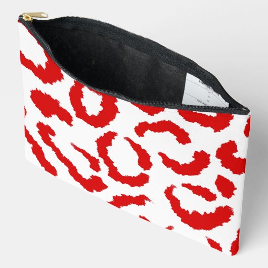 Red Leopard Pattern Zubehörtasche (Offen)