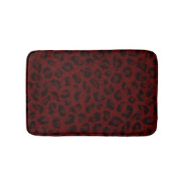 Red Leopard Print Bath Mat Badematte