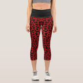 Red Leopard Print Capri Leggings (Vorderseite)