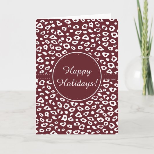Red Leopard Print Christmas Feiertagskarte (Vorderseite)