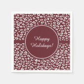 Red Leopard Print Christmas Serviette (Vorderseite)