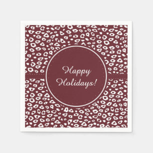 Red Leopard Print Christmas Serviette