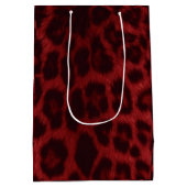 Red Leopard Print Gift Bag Mittlere Geschenktüte (Rückseite)