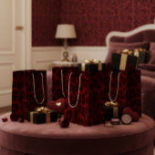 Red Leopard Print Gift Bag Mittlere Geschenktüte