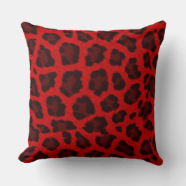 Red Leopard Print Kissen
