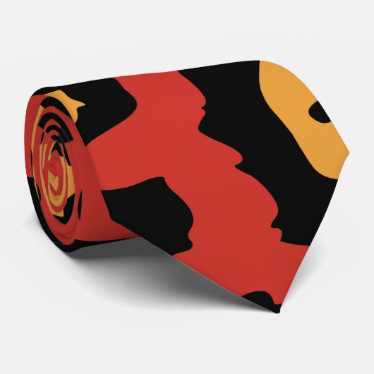 Red Leopard Print Krawatte (Gerollt)