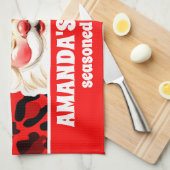 Red Leopard Print Retro Santa Claus Weihnachten Geschirrtuch (Viertel Falte)