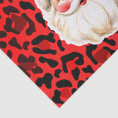 Red Leopard Print Retro Santa Claus Weihnachten Seidenpapier (Ausschnitt)