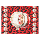 Red Leopard Print Retro Santa Claus Weihnachten Tischdecke (Vorderseite (Horizontal))