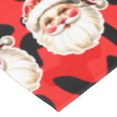 Red Leopard Print Retro Santa Claus Weihnachten Tischdecke (Schrägansicht)