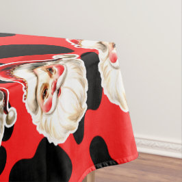 Red Leopard Print Retro Santa Claus Weihnachten Tischdecke
