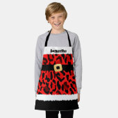 Red Leopard Print Santa Costume Weihnachtskinder Schürze (Getragen)