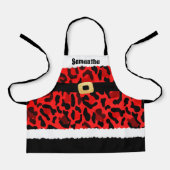 Red Leopard Print Santa Costume Weihnachtskinder Schürze (Vorderseite)
