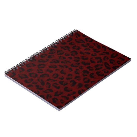 Red Leopard Print Spiral Notebook Notizblock (Linke Seite)