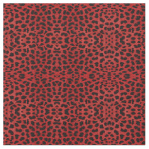 Red Leopard Print Stoff