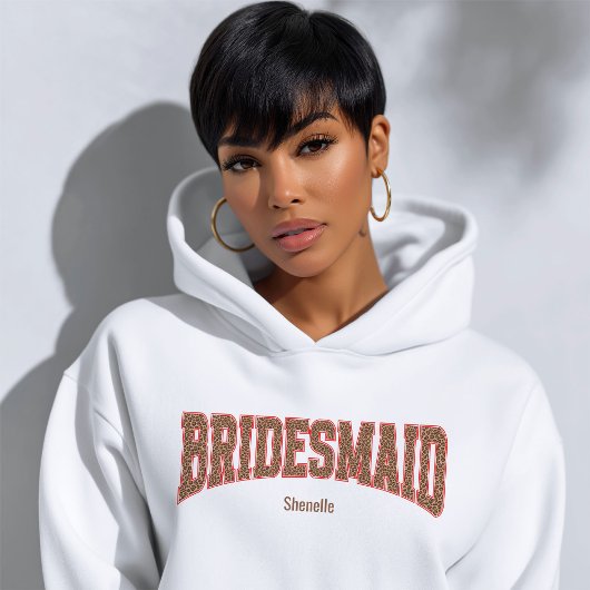 Red + Leopard Print Varsity BRIDESMAID Sweatshirt