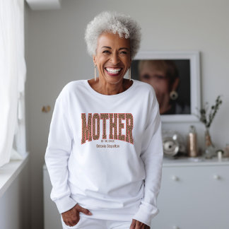 Red + Leopard Print Varsity MOTHER OF THE BRIDE Sweatshirt