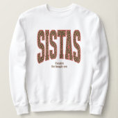 Red + Leopard Print Varsity SISTAS Sweatshirt (Design vorne)
