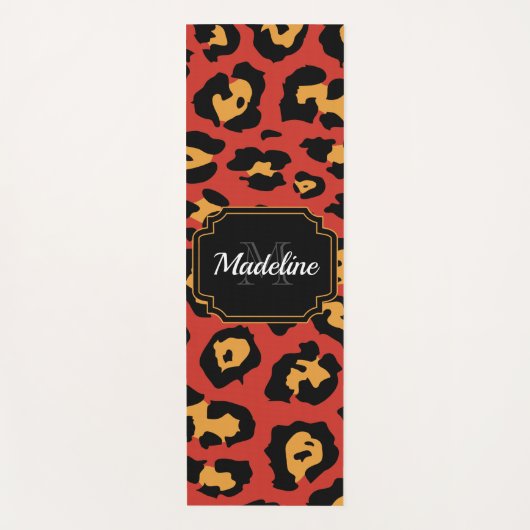 Red Leopard Print Yogamatte (Vorderseite)