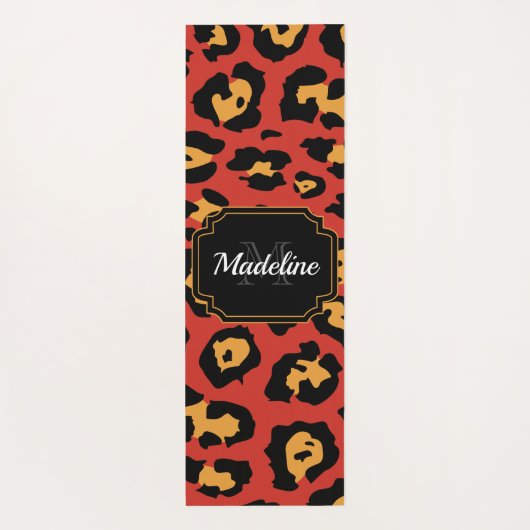 Red Leopard Print Yogamatte (Rückseite)