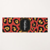 Red Leopard Print Yogamatte (Vorderseite (Horizontal))