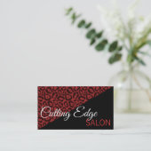 Red Leopard Salon Business Card Visitenkarte (Stehend Vorderseite)