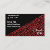 Red Leopard Salon Business Card Visitenkarte (Rückseite)