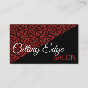 Red Leopard Salon Business Card Visitenkarte