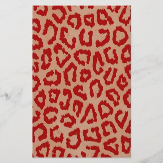 Red Leopard Skin Art Briefpapier (Vorderseite)