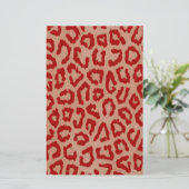 Red Leopard Skin Art Briefpapier (Stehend Vorderseite)