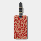 Red Leopard Skin Art Gepäckanhänger (Vorderseite vertikal)