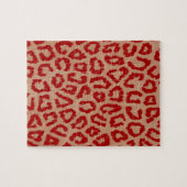 Red Leopard Skin Art Puzzle (Horizontal)