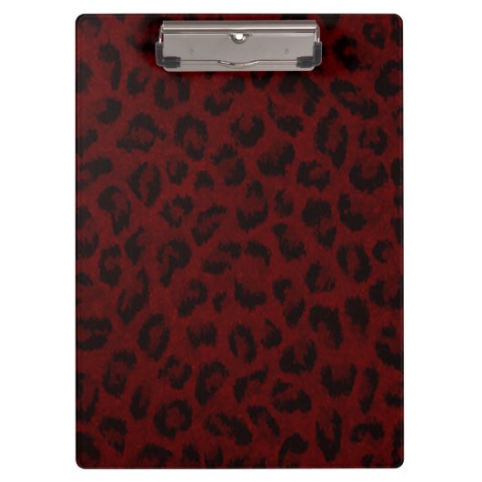 Red Leopard Skin Clipboard Klemmbrett (Vorderseite)