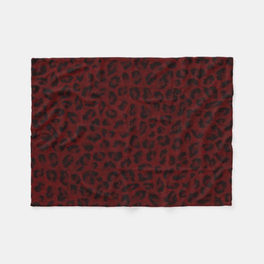 Red Leopard Skin Fleece Blanket (Vorderseite (Horizontal))